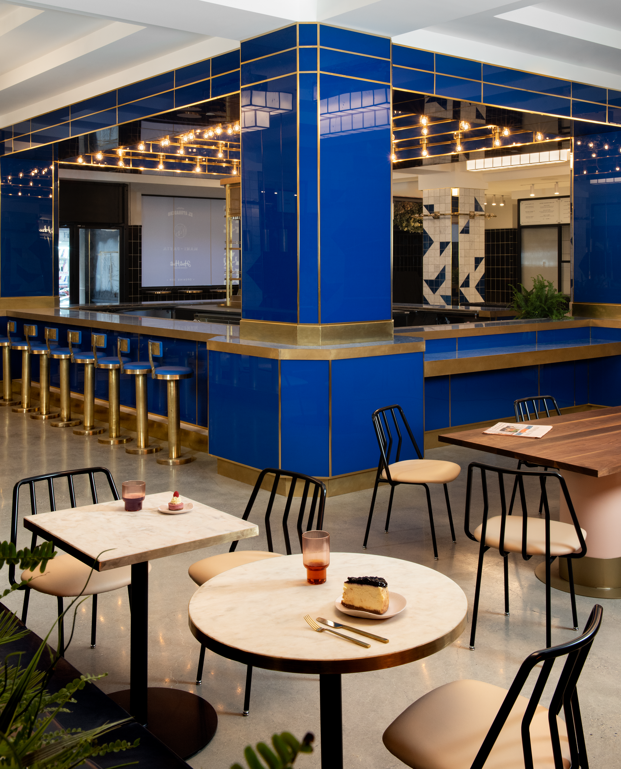 The Deco New York blue bar interior design